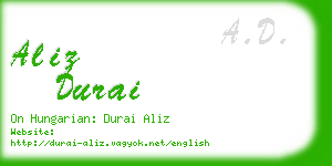 aliz durai business card